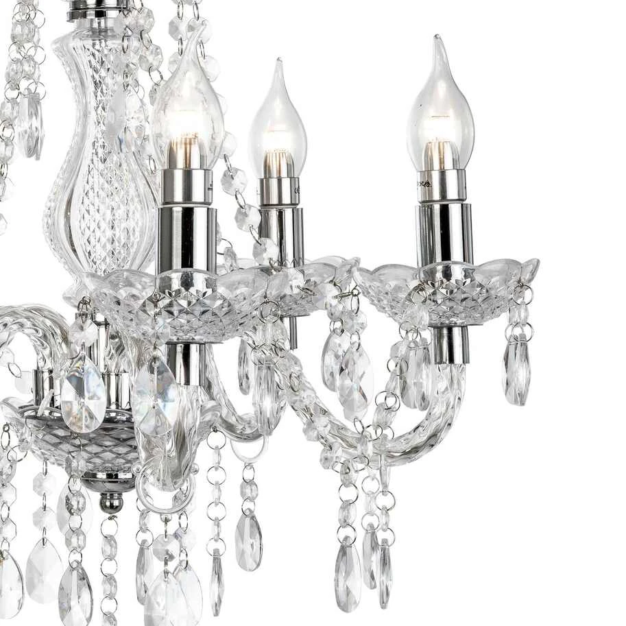 Kronleuchter, 5-flammig, chromfarben 2 Kronleuchter, 5-flammig, chromfarben – Bild 2