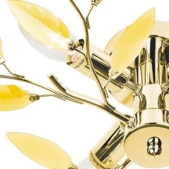 Deckenleuchte, 4-flammig, goldfarben mit Blättern -Innenleuchten Verkaufsladen 11687937 4 202204122233