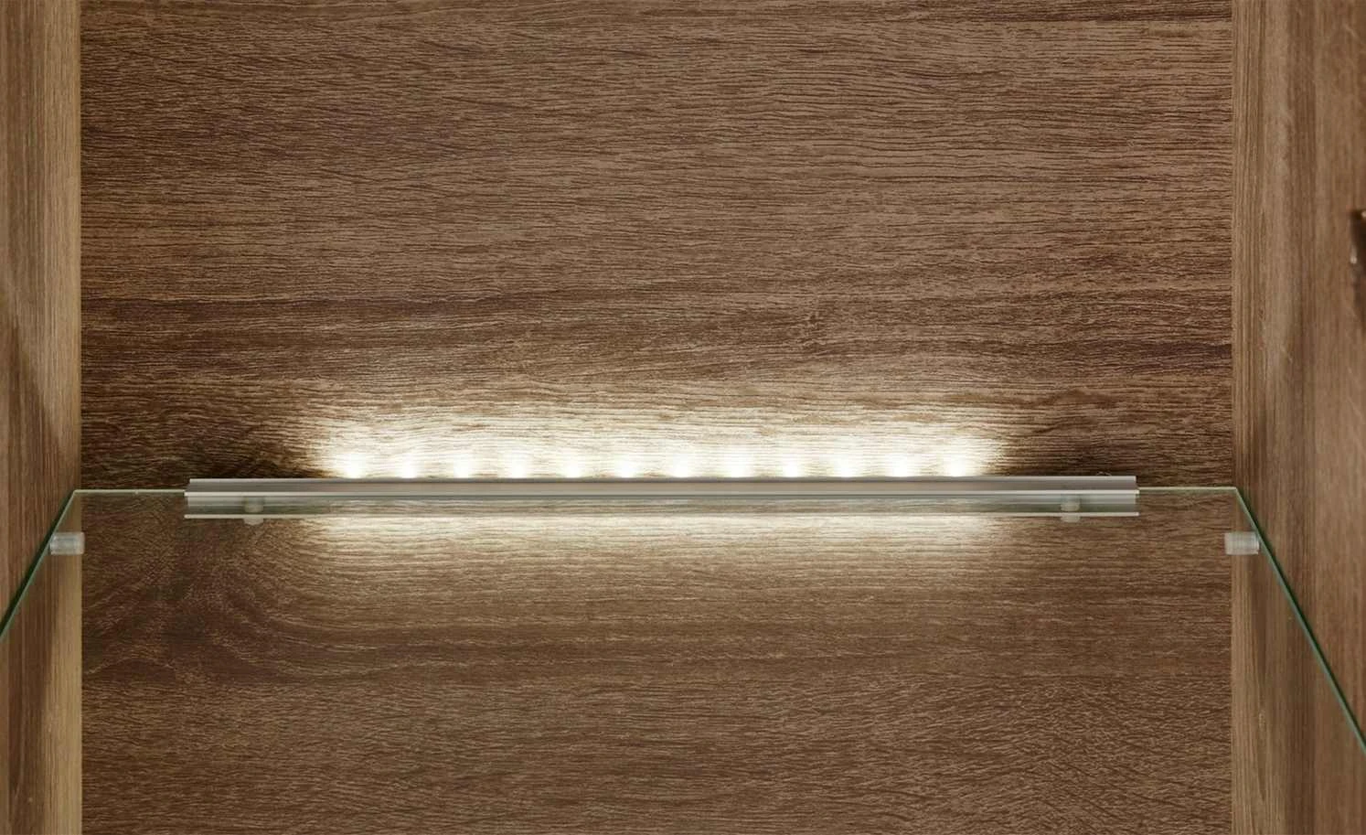 uno LED-Beleuchtungs-Set mit TV-Bühne Onyx | Vanille / Eiche sägerau (Nachbildung) 4 uno LED-Beleuchtungs-Set mit TV-Bühne Onyx | Vanille / Eiche sägerau (Nachbildung) – Bild 4