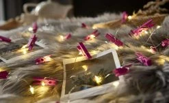 LED Lichterkette inkl. 20 Klammern | Pink