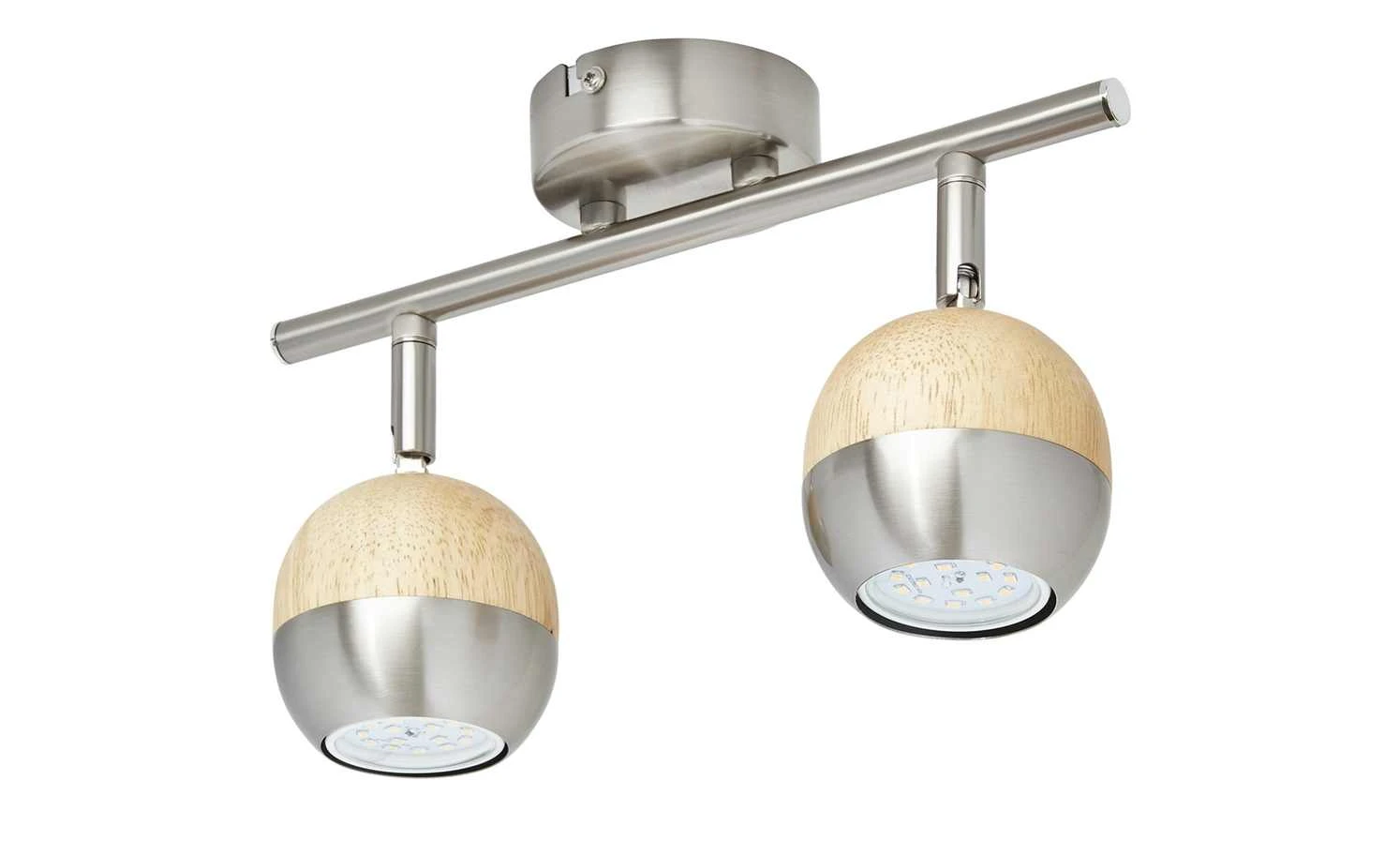 KHG LED-Spot, 2-flammig mit Holz 3 KHG LED-Spot, 2-flammig mit Holz – Bild 3