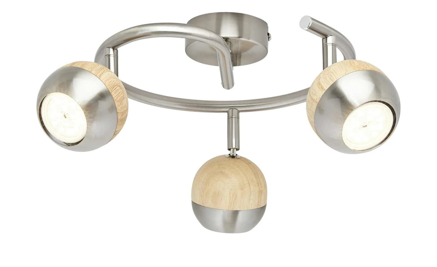 KHG LED-Spot, 3-flammig mit Holz 1 KHG LED-Spot, 3-flammig mit Holz