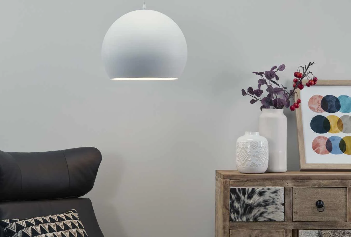 HOME STORY LED-Pendelleuchte, 1-flammig, weiß mit Fernbedienung 1 HOME STORY LED-Pendelleuchte, 1-flammig, weiß mit Fernbedienung