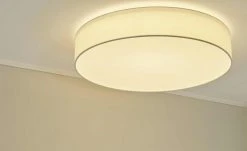 KHG LED-Deckenleuchte Stoffschirm, weiß