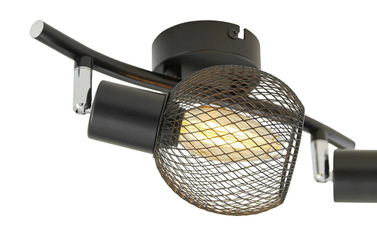 Deckenstrahler, 2-flammig, Drahtschirm schwarz 3 Deckenstrahler, 2-flammig, Drahtschirm schwarz – Bild 3