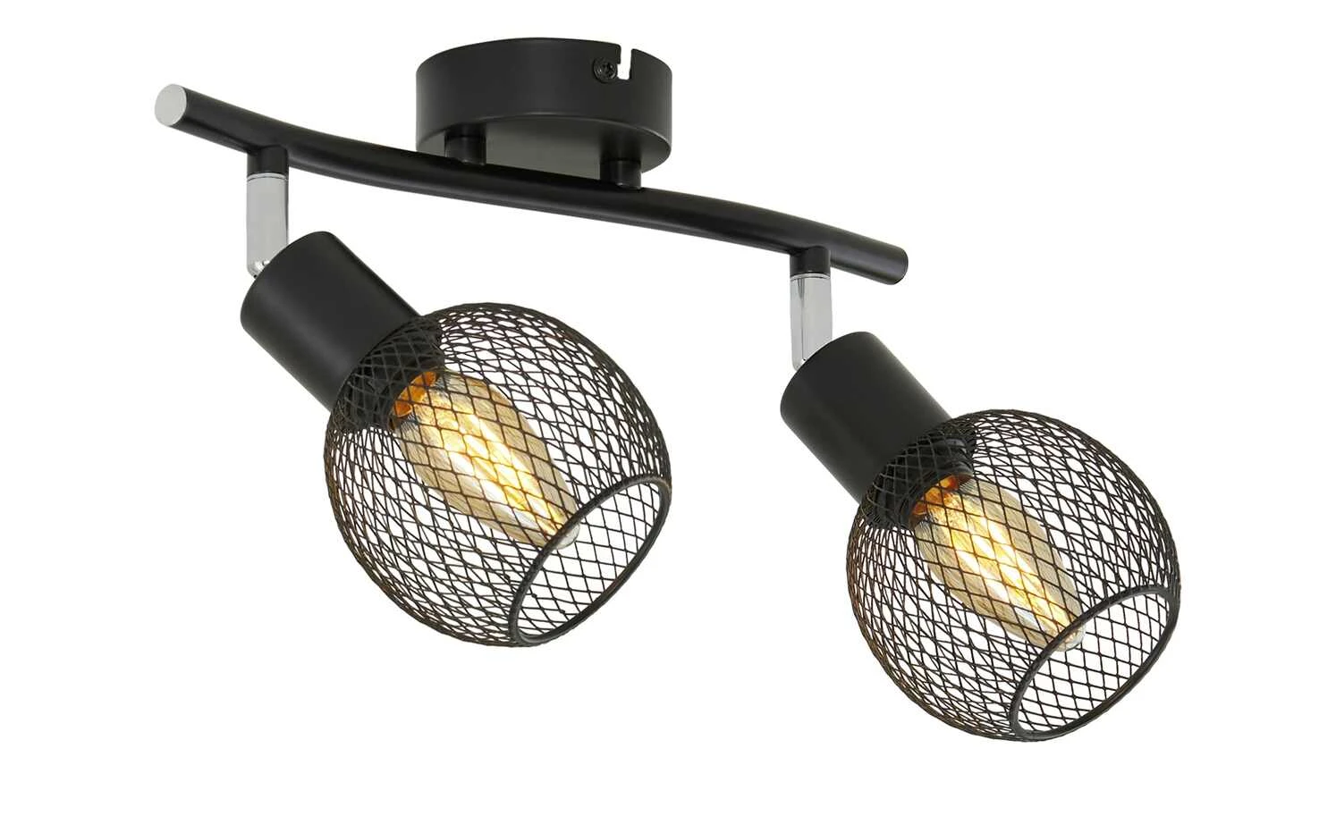 Deckenstrahler, 2-flammig, Drahtschirm schwarz 5 Deckenstrahler, 2-flammig, Drahtschirm schwarz – Bild 5