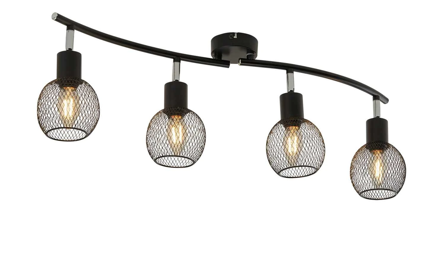 Deckenstrahler, 4-flammig, Drahtschirm schwarz 3 Deckenstrahler, 4-flammig, Drahtschirm schwarz – Bild 3