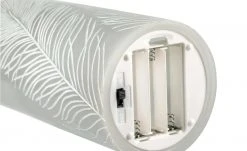 LED-Echtwachs-Kerzen 2er-Set, grau mit Federoptik -Innenleuchten Verkaufsladen 665439 7 202201191242