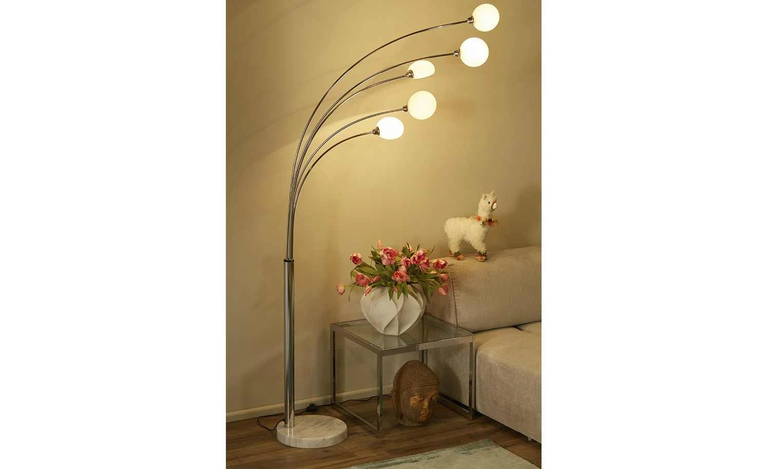 KHG Bogenleuchte, 5-flammig, chrom 3 KHG Bogenleuchte, 5-flammig, chrom – Bild 3