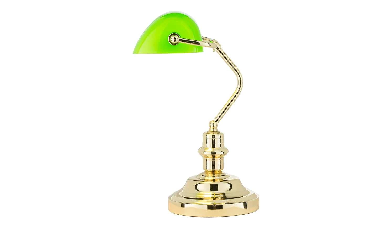 KHG Banker-Lampe Messing mit grünem Schirm | Messing matt 1 KHG Banker-Lampe Messing mit grünem Schirm | Messing matt