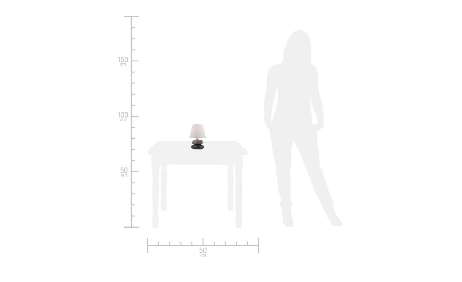 for friends Tischlampe grau mit Keramikfuß, Stoffschirm | Weiß 2 for friends Tischlampe grau mit Keramikfuß, Stoffschirm | Weiß – Bild 2