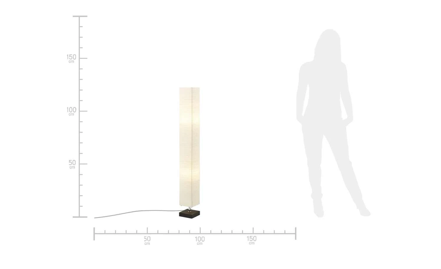 HOME STORY Stehlampe mit weißem Papierschirm, Holzfuß 7 HOME STORY Stehlampe mit weißem Papierschirm, Holzfuß – Bild 7