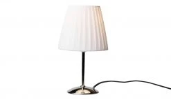 for friends Tischlampe chrom mit weißem Kunststoffschirm