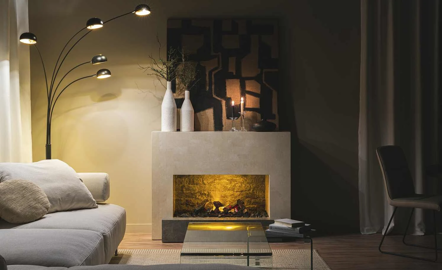 HOME STORY Bogenleuchte schwarz mit 5 Armen 4 HOME STORY Bogenleuchte schwarz mit 5 Armen – Bild 4