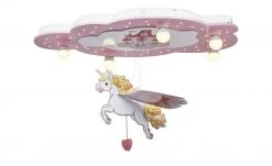 Deckenleuchte, rosa Einhorn 5-flammig